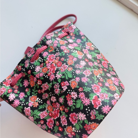 Coach Pink and Black Floral Mini Bag - Picture 2 of 6